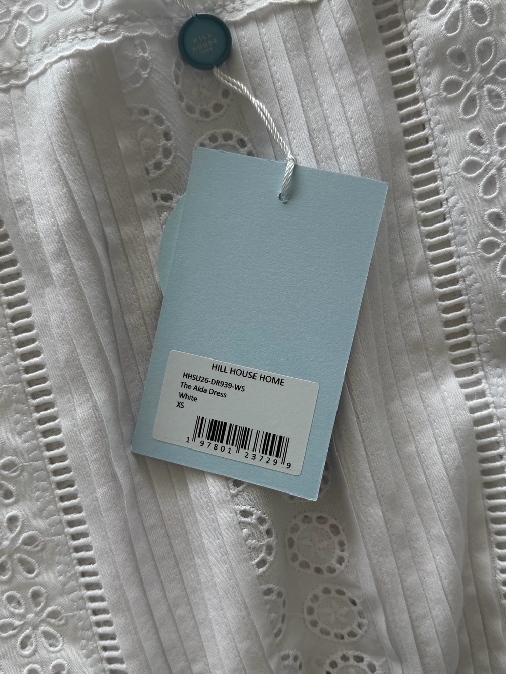 Hill House White Eyelet Square-Neck Mini Dress - Picture 3 of 4